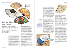 Granatapfel-Magazin, Artikel 'Die Sprache der Fächer', Ausgabe Februar 2020 / Barmherzige Brüder Das Bild zeigt das Granatapfel-Magazin, Artikel 'Die Sprache der Fächer', Ausgabe Februar 2020.