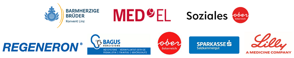 Logos: Barmherzige Brüder - Konvent Linz, Medel, Soziales Oberösterreich, Regeneron, Bagus Hörsysteme, Oberösterreich, Sparkasse Salzkammergut, Lilly